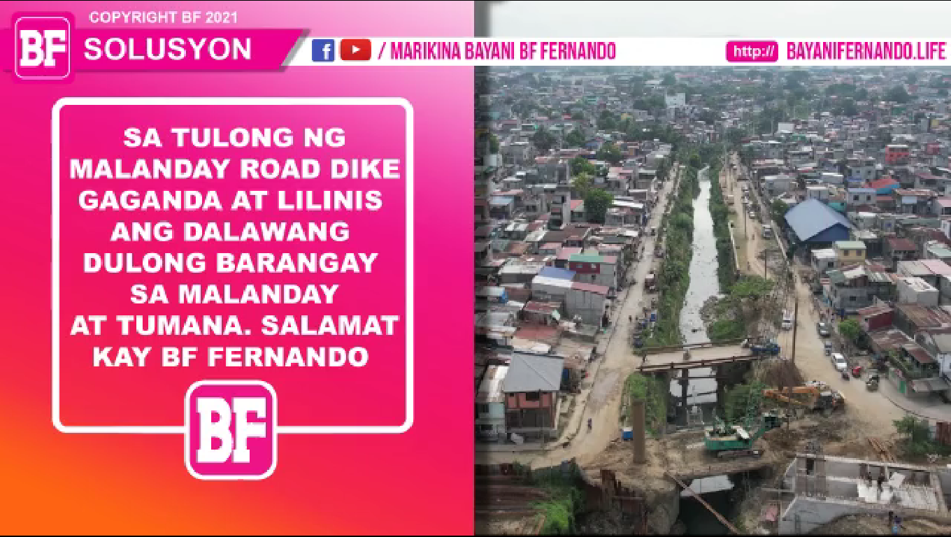 Sa Tulong ng Malanday Road Dike na Proyekto ni Cong. Bayani BF Fernando Gaganda at Lilinis ang Dalawang Barangay sa Malanday at Tumana
